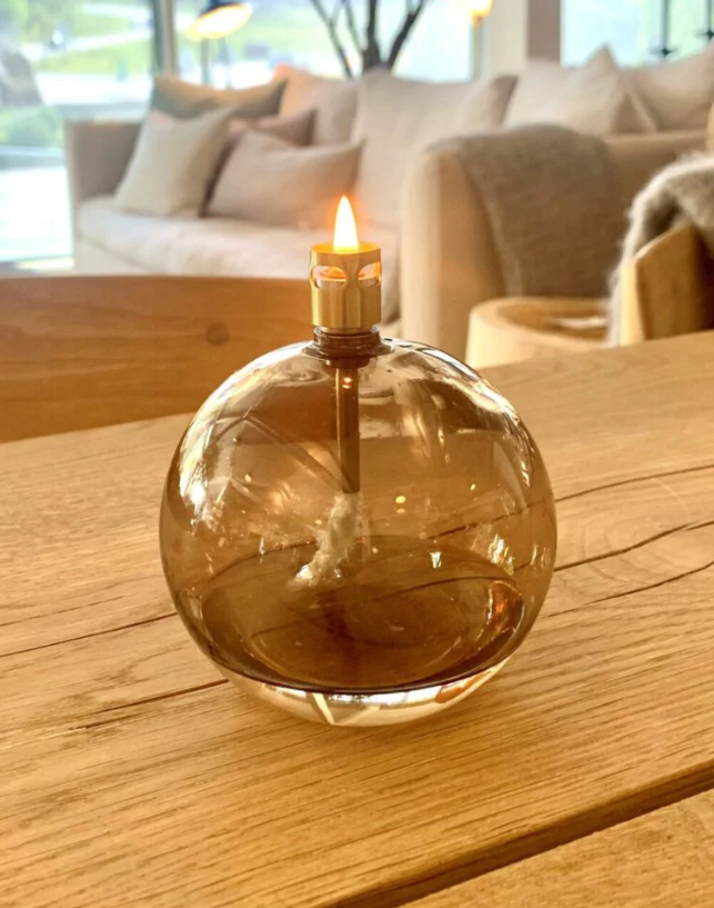 Oljelampe round Champange Large