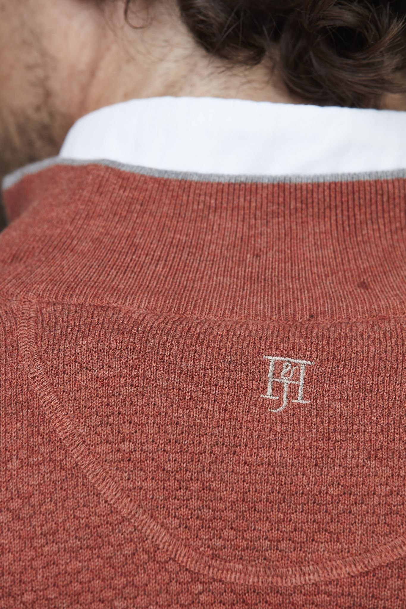 Half zip diamond knit