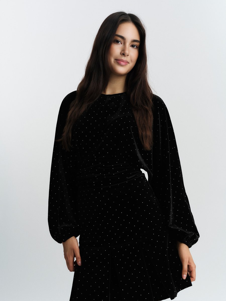 Jamal stud velour dress