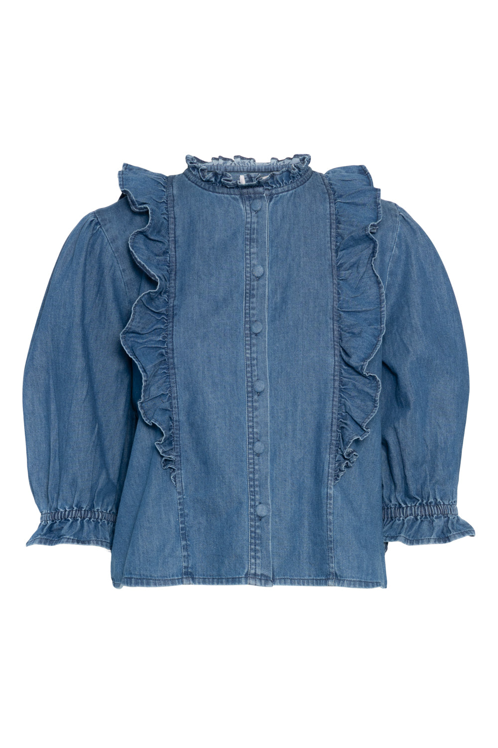 Denim top ruffle