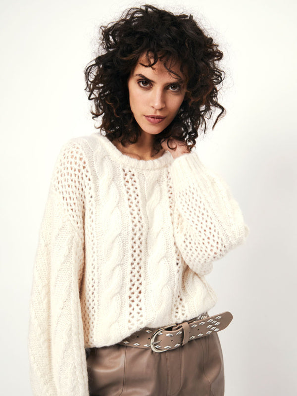 D6Flory cable sweater