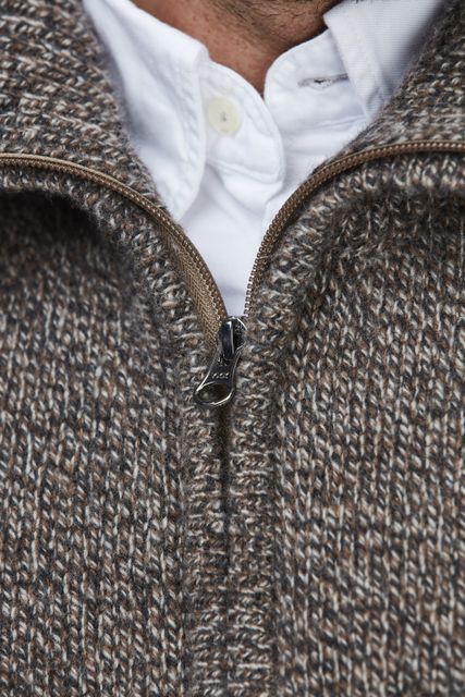 Halfzip Mouliné geelong knit