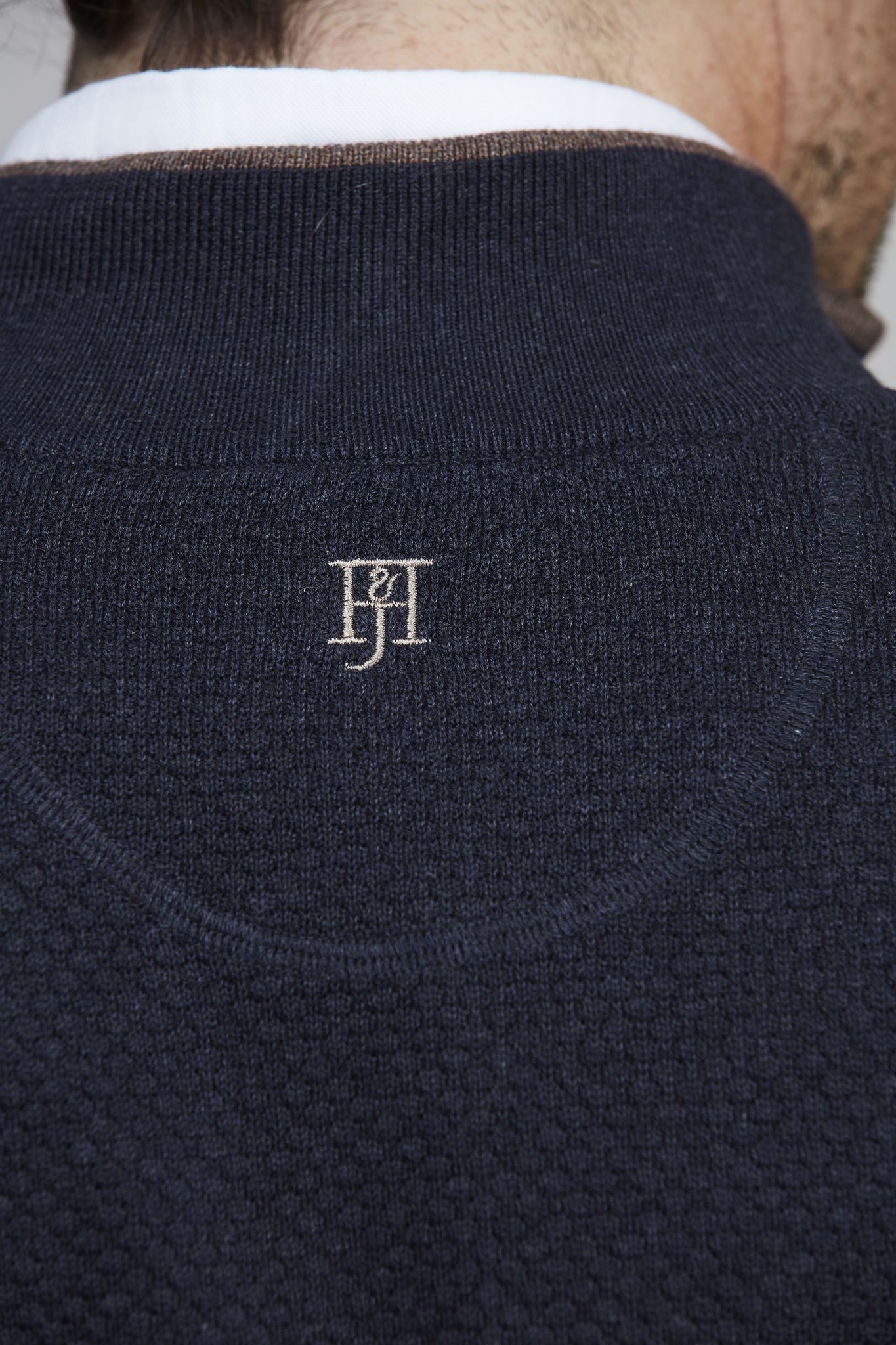 Half zip diamond knit