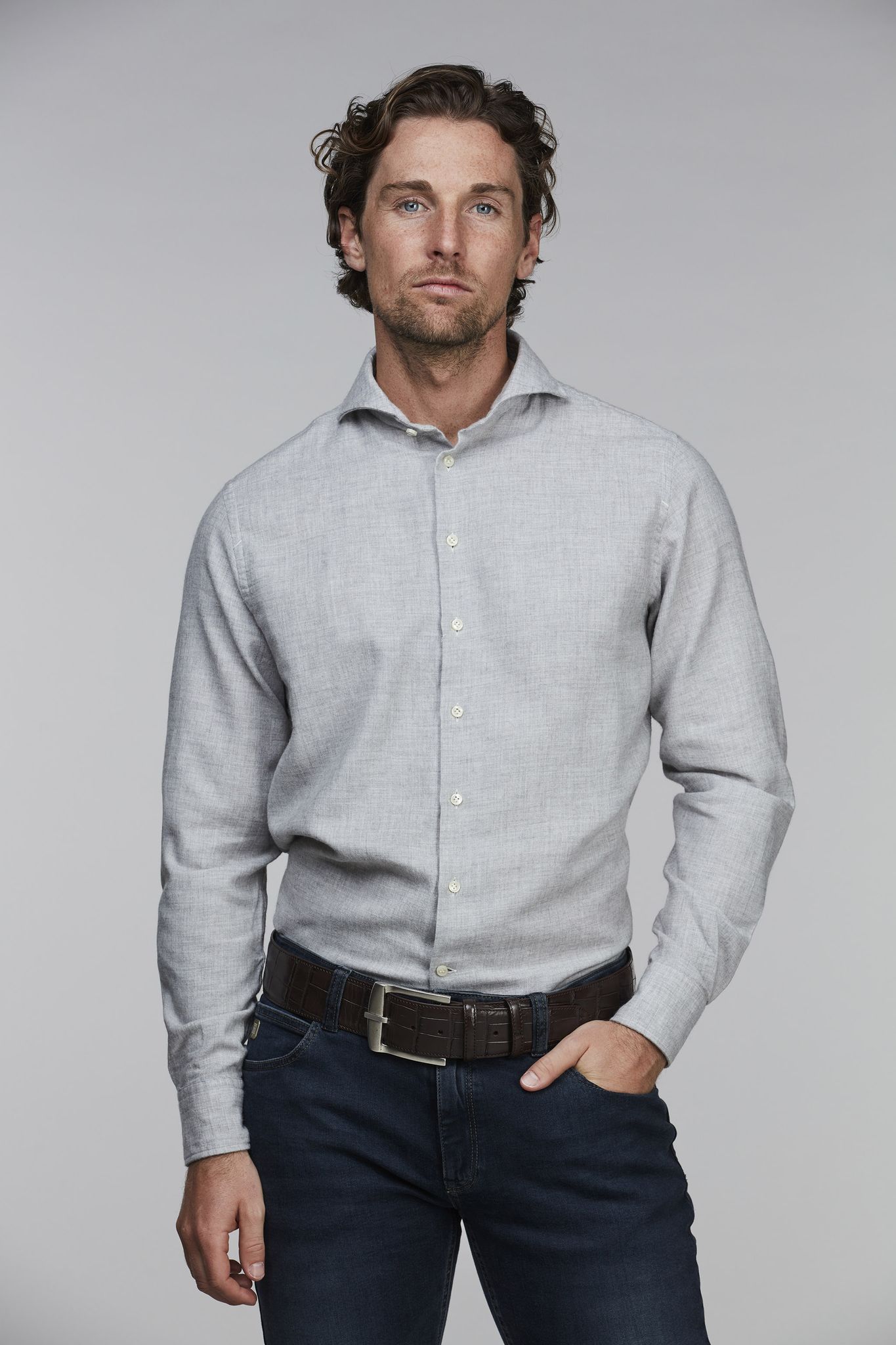 cotton/wool melange shirt
